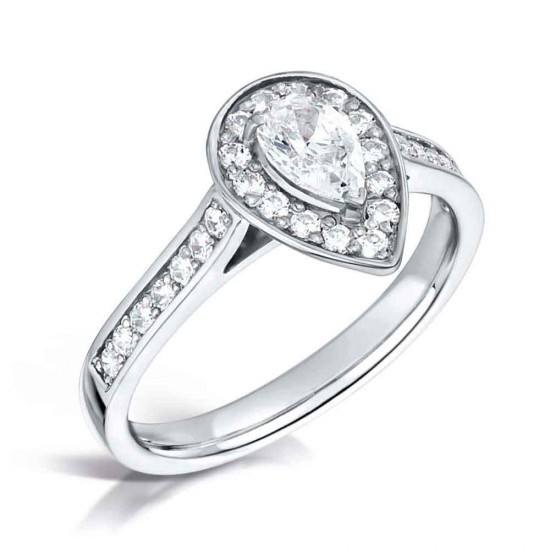 Pear Celeste Halo  Engagement Ring