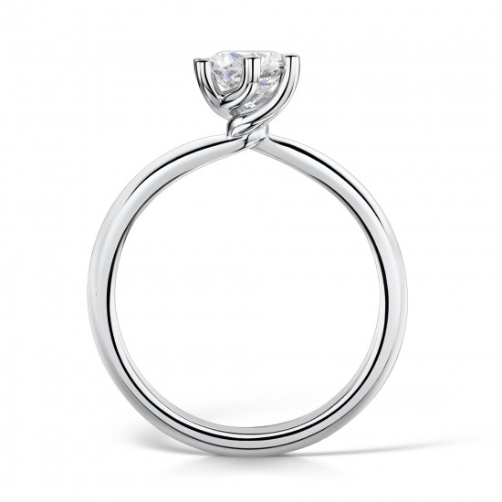 Twisted Six Claw Round Engagement Ring