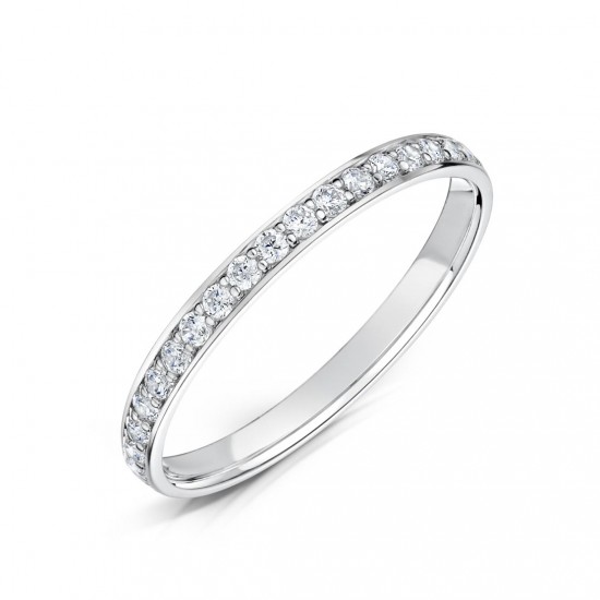 Grain Set Round Diamond Wedding Rings