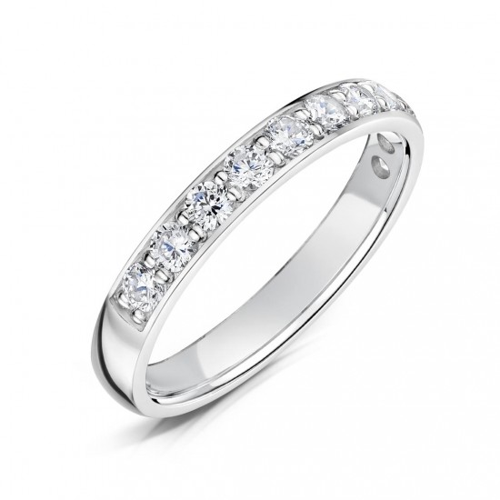 Grain Set Round Diamond Wedding Rings