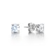 Lucida Four Claw Round Diamond Solitaire Stud Earrings