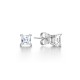 Four Claw Princess Cut Diamond Solitaire Stud Earrings