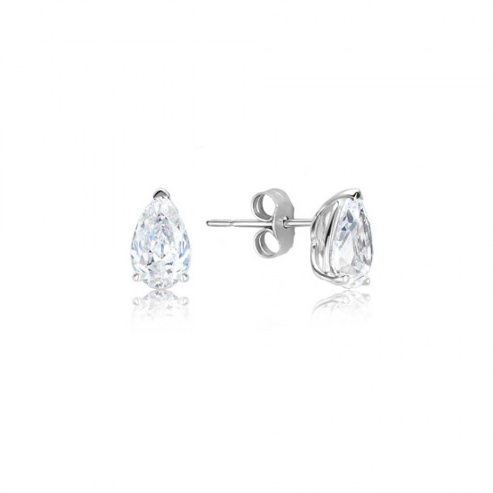 Pear Brilliant Shape Diamond Solitaire Stud Earrings