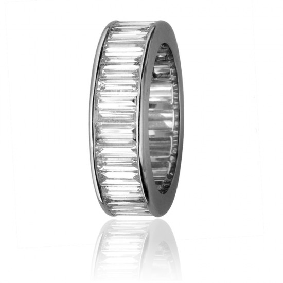 6mm Baguette Cut Diamond Full Eternity Ring