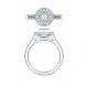 Celeste Diamond Halo Engagement Ring