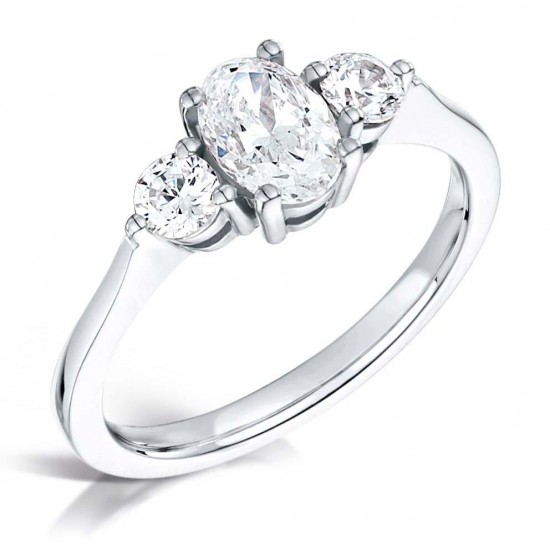 Oval & Round Brilliant Diamond Ring