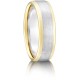 Bi-Colour Bevelled Wedding Rings