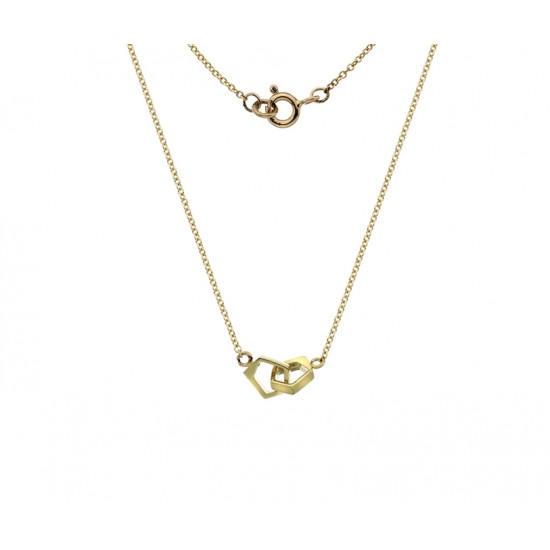 Double Pentagon Gold Pendant